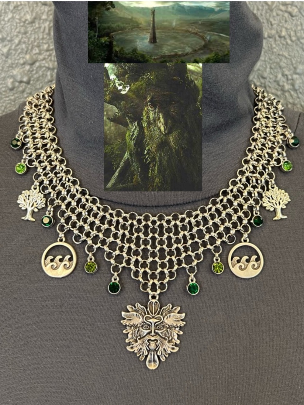 Treebeard & Ents Conquer Isengard Lord of the Rings Handmade Chainmail Necklace